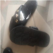 Leather pam slippers