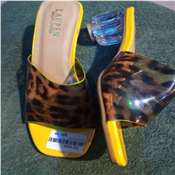 Women’s animal skin heel slippers 