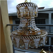 CRYSTAL & GOLD FANCY CHANDELIER