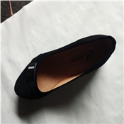 Quality Flat Leather Shoe For Ladies-Black