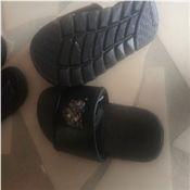 Leather pam slippers