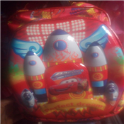super car children cartoon character trolly school bag