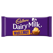 Cadbury Dairy Milk Whole Nut Chocolate Bar 120G