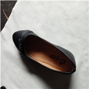 Quality Flat Leather Shoe For Ladies-Black