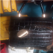 ladies leather black hand bag
